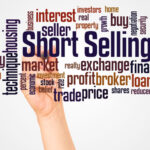 Short Selling word cloud with hand writing on white background illustrates the concept of legal issues in Short Selling.
