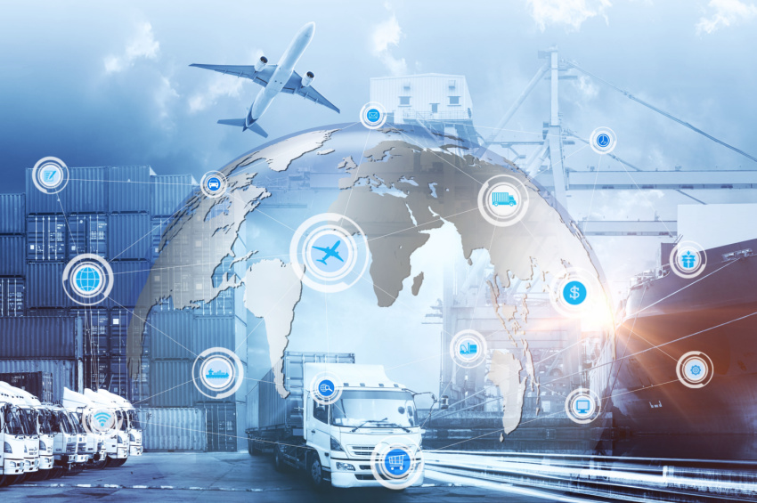 A smart technology concept with global logistics illustrates the importance of Model Law on Electronic Transferable Records (MLETR).